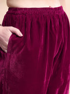 Embroidered Velvet Co-Ords, Pink - Hiral Fashion - Distacart