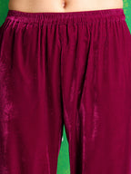 Embroidered Velvet Co-Ords, Pink - Hiral Fashion - Distacart