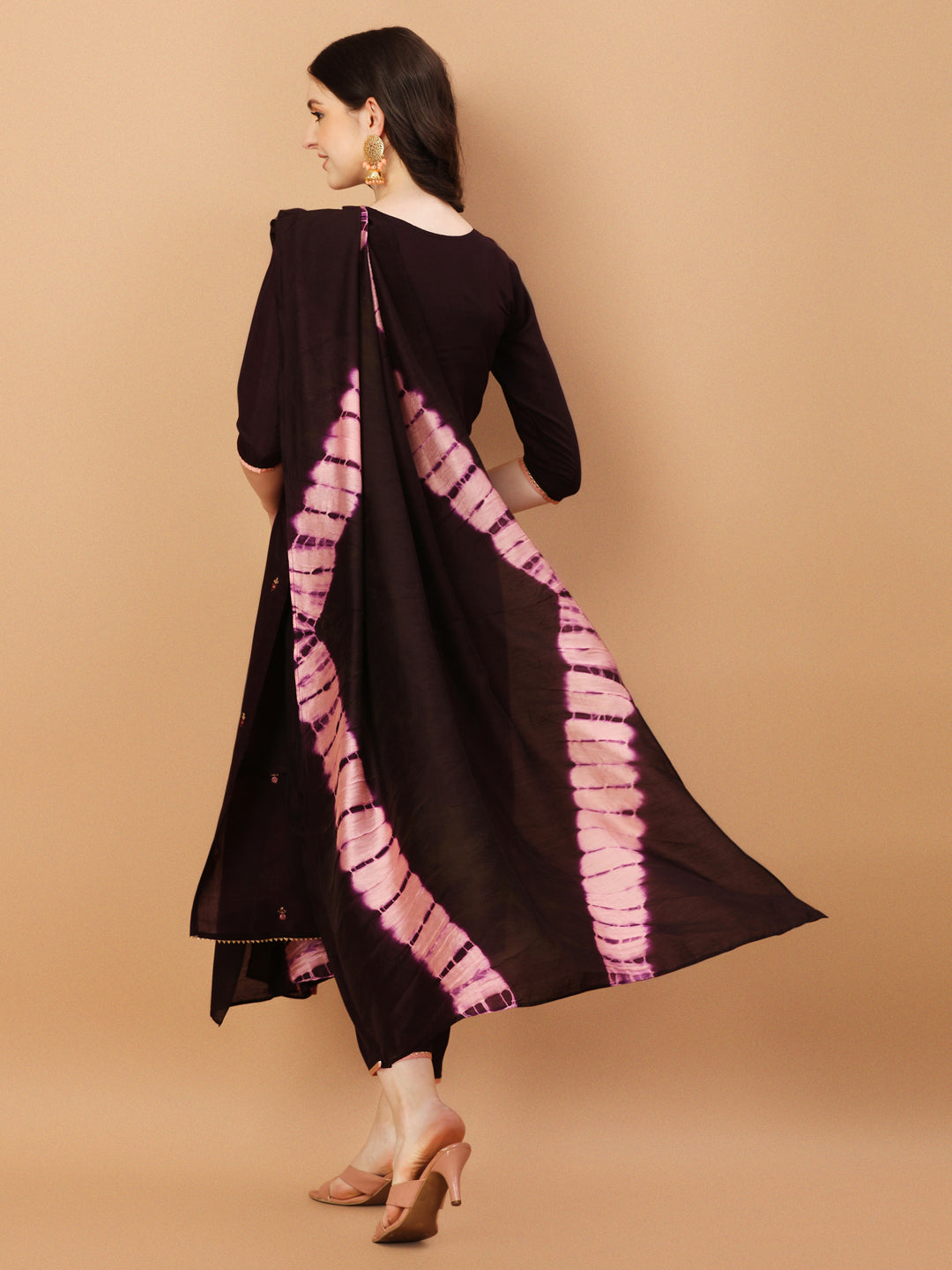 Hand Embroidered Chanderi Kurta With Pant & Dupatta Set, Multicolor - Hiral Fashion - Distacart