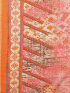 Printed Cotton Orange & Pink Kurta Pant & Dupatta Set, Multicolor - Hiral Fashion