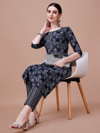 Ethnic Tribal Printed Kurta & Pant Set, Multicolor - Hiral Fashion