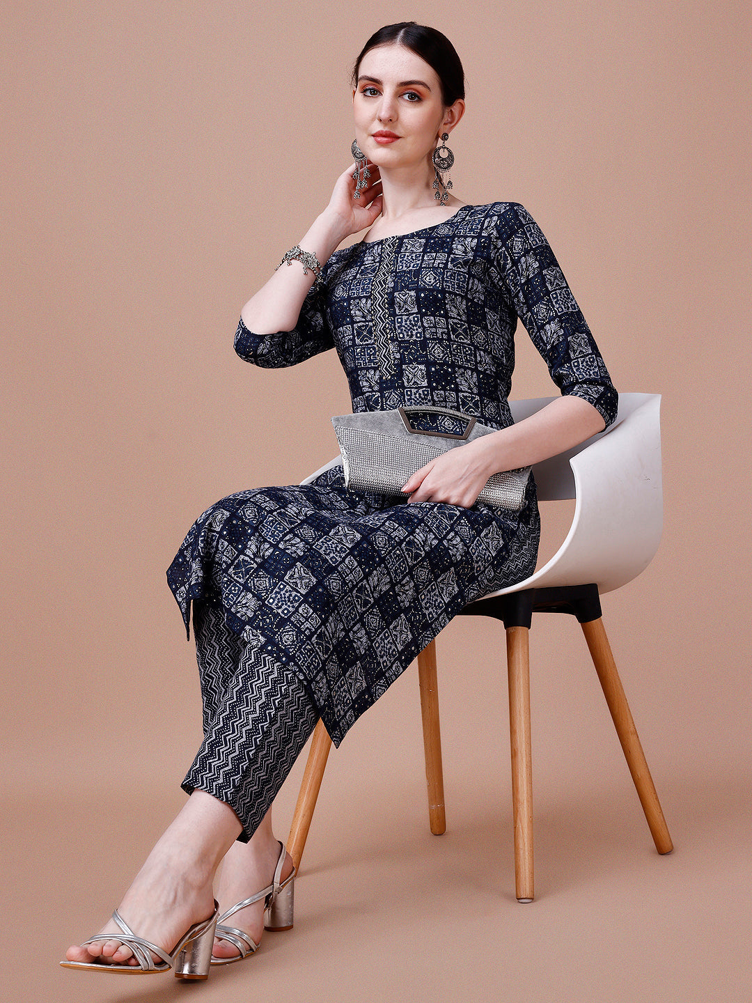 Ethnic Tribal Printed Kurta & Pant Set, Multicolor - Hiral Fashion