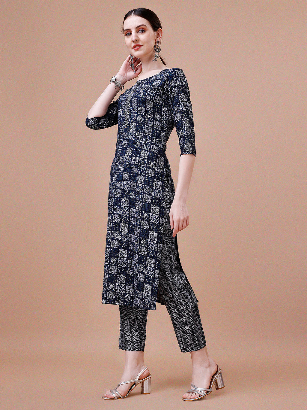 Ethnic Tribal Printed Kurta & Pant Set, Multicolor - Hiral Fashion