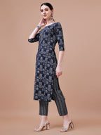 Ethnic Tribal Printed Kurta & Pant Set, Multicolor - Hiral Fashion