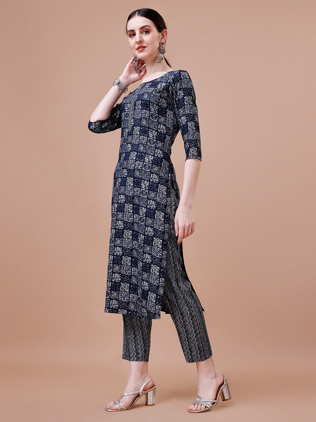 Ethnic Tribal Printed Kurta & Pant Set, Multicolor - Hiral Fashion