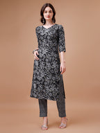 Women Floral Printed Casual Wear Kurta With Pant, Multicolor - Hiral Fashion