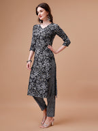 Women Floral Printed Casual Wear Kurta With Pant, Multicolor - Hiral Fashion