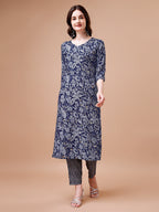 Women Floral Printed Casual Wear Kurta With Pant, Multicolor - Hiral Fashion