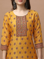 Embroidered & Ethnic Motifs Printed Kurta With Pant & Dupatta, Multicolor - Hiral Fashion - Distacart