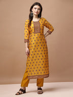 Embroidered & Ethnic Motifs Printed Kurta With Pant & Dupatta, Multicolor - Hiral Fashion - Distacart