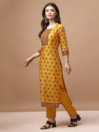 Embroidered & Ethnic Motifs Printed Kurta With Pant & Dupatta, Multicolor - Hiral Fashion - Distacart