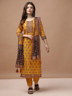 Embroidered & Ethnic Motifs Printed Kurta With Pant & Dupatta, Multicolor - Hiral Fashion - Distacart