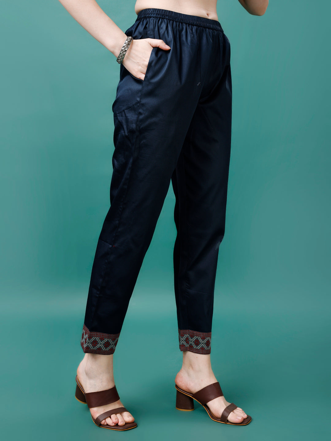 Hand Embroidered Kurta With Pant & Dupatta, Multicolor - Hiral Fashion - Distacart