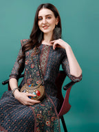 Hand Embroidered Kurta With Pant & Dupatta, Multicolor - Hiral Fashion - Distacart