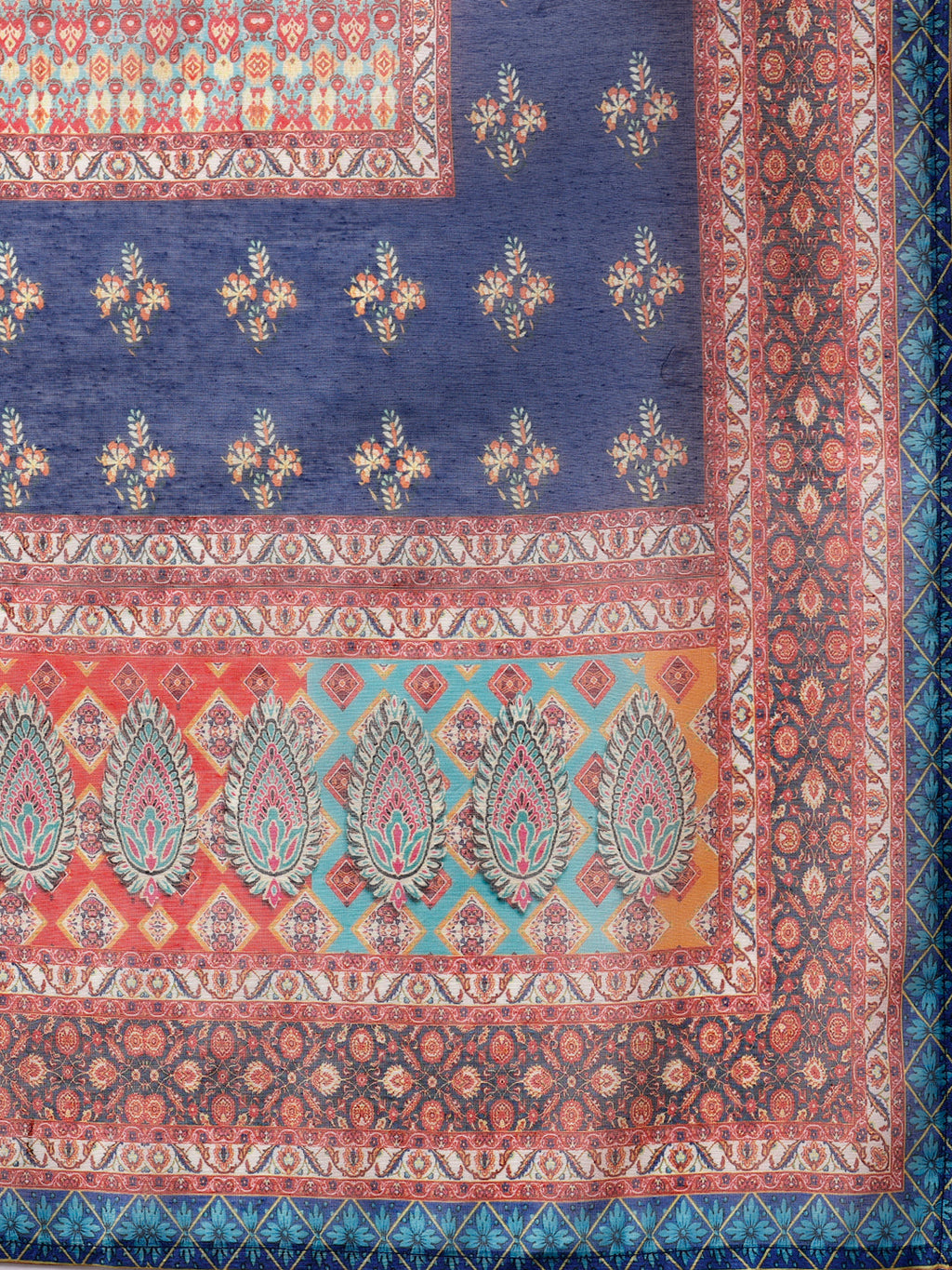 Printed Chanderi Kurta With Pant & Dupatta, Multicolor - Hiral Fashion - Distacart