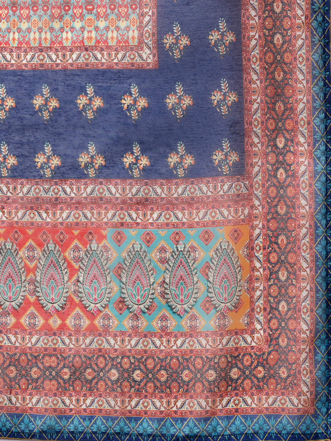Printed Chanderi Kurta With Pant & Dupatta, Multicolor - Hiral Fashion - Distacart