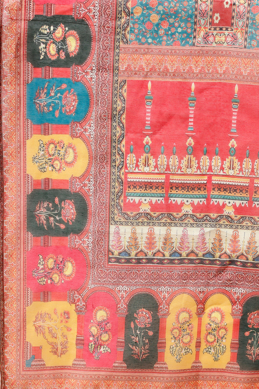 Printed Chanderi Kurta With Pant & Dupatta, Multicolor - Hiral Fashion - Distacart