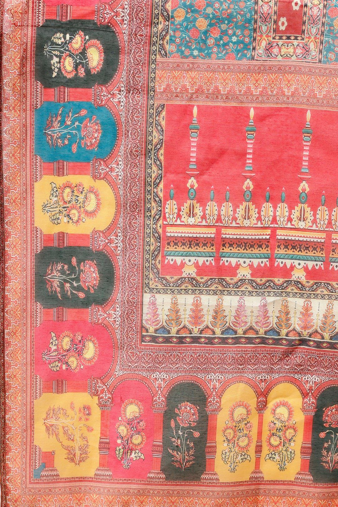 Printed Chanderi Kurta With Pant & Dupatta, Multicolor - Hiral Fashion - Distacart