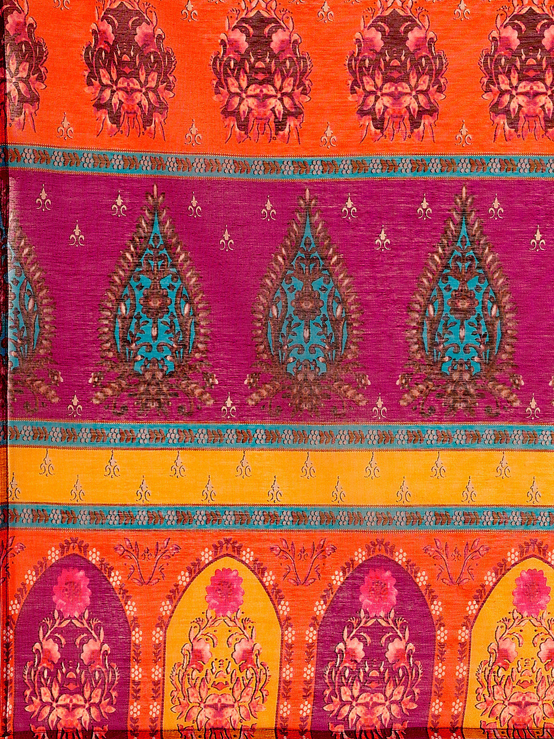 Printed & Hand Embroidered Kurta With Pant & Dupatta, Multicolor - Hiral Fashion