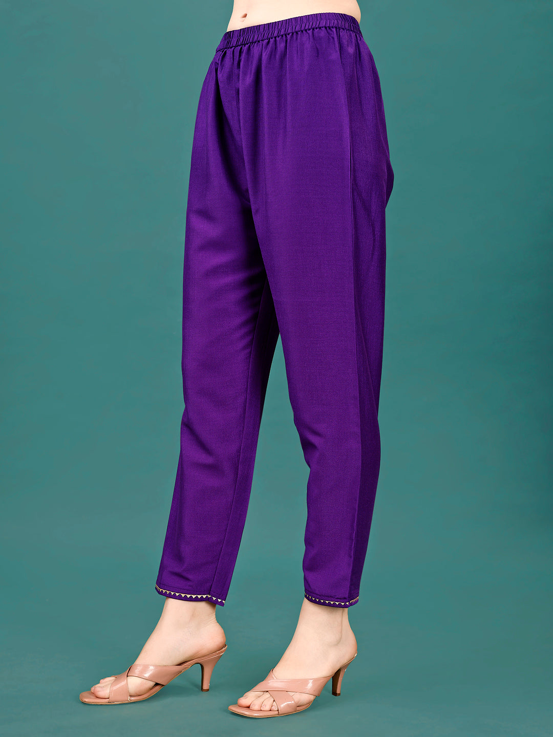 Printed & Hand Embroidered Kurta With Pant & Dupatta, Multicolor - Hiral Fashion