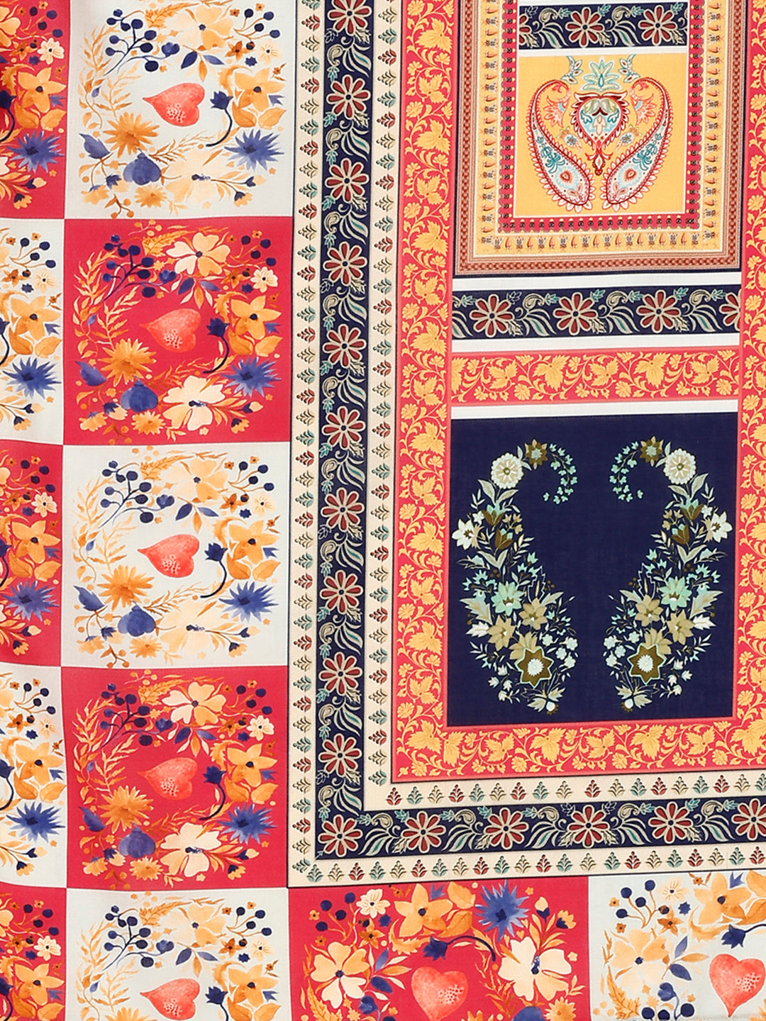 Hand Embroidered & Printed Kurta With Pant & Printed Dupatta, Multicolor - Hiral Fashion - Distacart