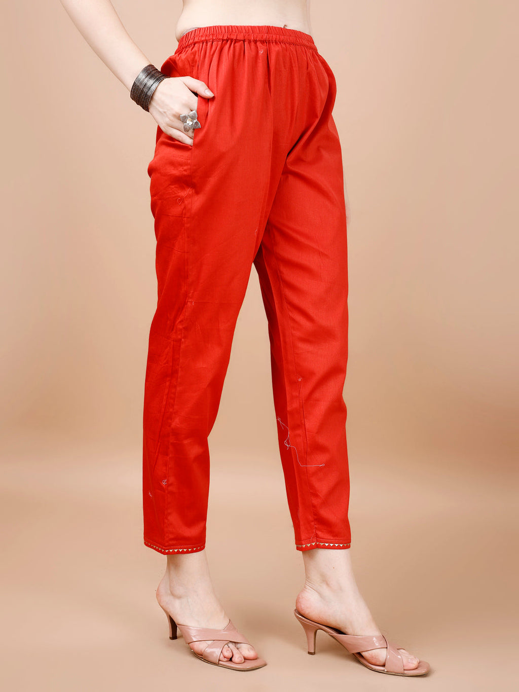 Hand Embroidered Floral Printed Muslin Kurta With Pant & Dupatta, Multicolor - Hiral Fashion