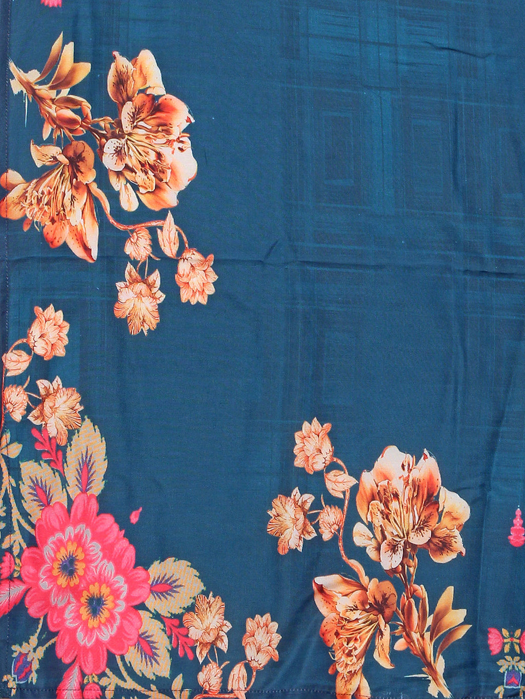 Hand Embroidered Floral Printed Muslin Kurta With Pant & Dupatta, Multicolor - Hiral Fashion - Distacart
