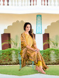 Hand Embroidered & Printed Pure Silk Kurta With Pant & Printed Dupatta, Yellow - Hiral Fashion - Distacart