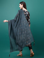 Alia Cut Hand Embroidered Floral Printed Pure Chinon Kurta With Pant & Dupatta, Multicolor - Hiral Fashion - Distacart