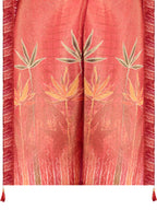 Hand Embroidered & Printed Pure Silk Kurta With Pant & Printed Dupatta, Rust - Hiral Fashion