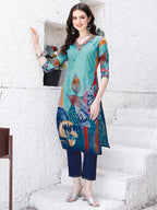 Embroidered & Floral Printed Kurta With Pant & Printed Dupatta Premium Luxury, Multicolor - Hiral Fashion - Distacart
