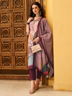 Embroidered & Floral Printed Kurta With Pant & Printed Dupatta Premium, Multicolor - Hiral Fashion - Distacart