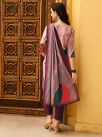 Embroidered & Floral Printed Kurta With Pant & Printed Dupatta Premium, Multicolor - Hiral Fashion - Distacart