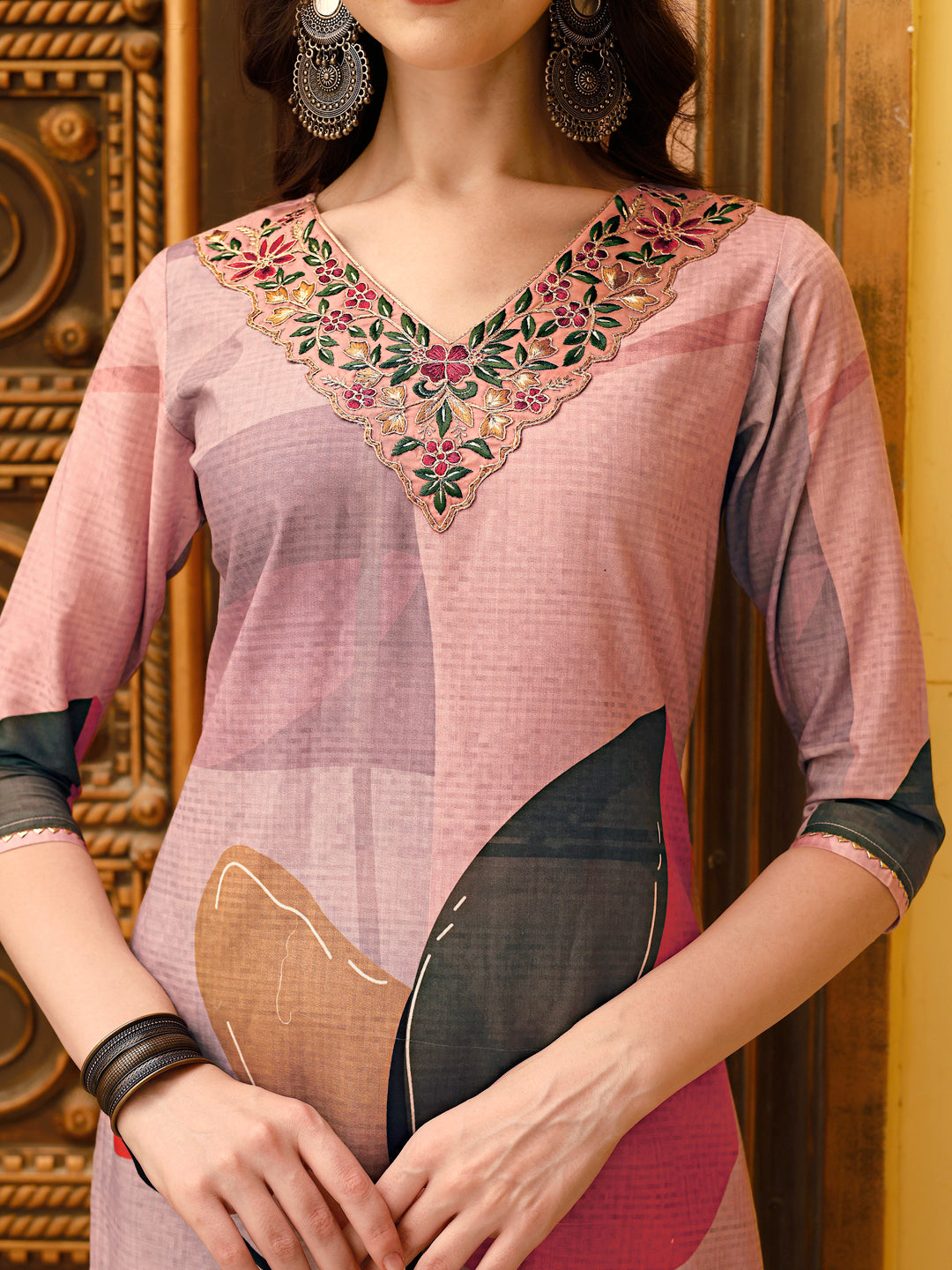 Embroidered & Floral Printed Kurta With Pant & Printed Dupatta Premium, Multicolor - Hiral Fashion - Distacart