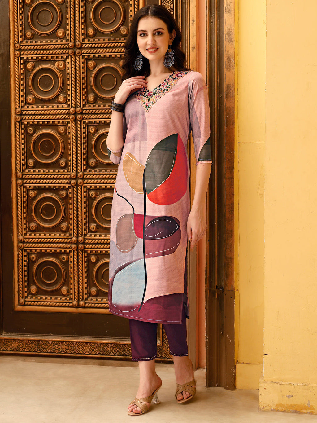 Embroidered & Floral Printed Kurta With Pant & Printed Dupatta Premium, Multicolor - Hiral Fashion - Distacart