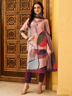 Embroidered & Floral Printed Kurta With Pant & Printed Dupatta Premium, Multicolor - Hiral Fashion - Distacart