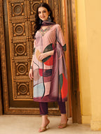 Embroidered & Floral Printed Kurta With Pant & Printed Dupatta Premium, Multicolor - Hiral Fashion - Distacart
