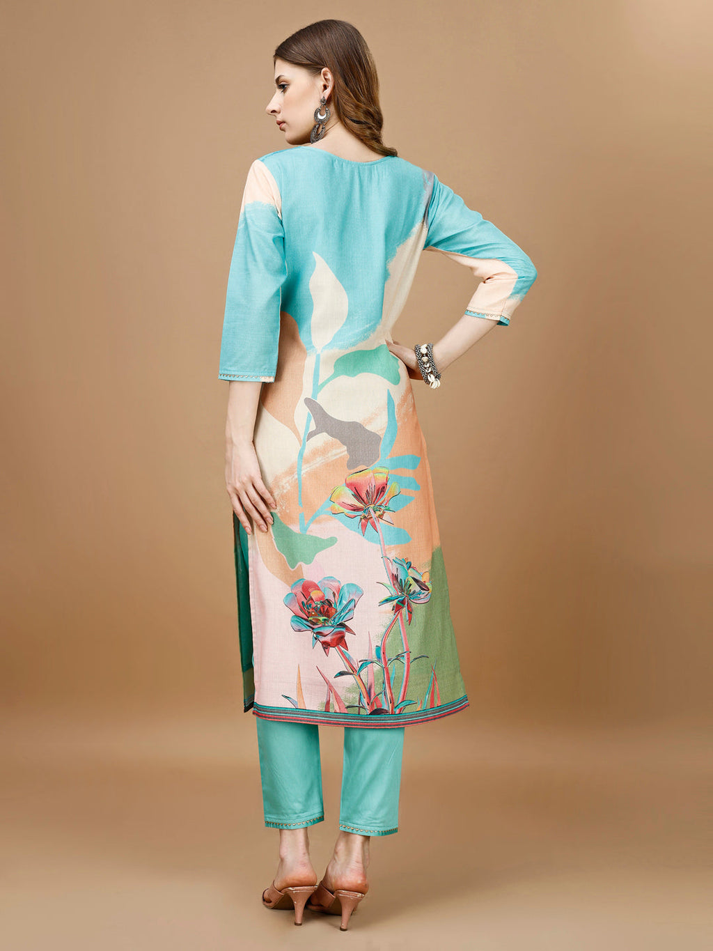 Embroidered & Floral Printed Kurta With Pant & Printed Dupatta Premium, Multicolor - Hiral Fashion - Distacart