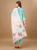 Embroidered & Floral Printed Kurta With Pant & Printed Dupatta Premium, Multicolor - Hiral Fashion - Distacart
