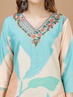Embroidered & Floral Printed Kurta With Pant & Printed Dupatta Premium, Multicolor - Hiral Fashion - Distacart