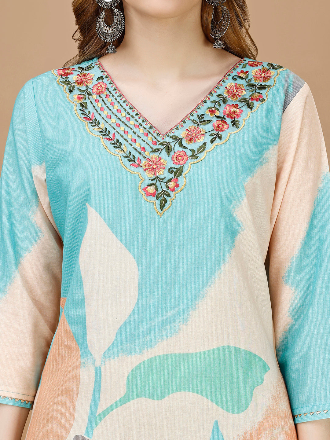 Embroidered & Floral Printed Kurta With Pant & Printed Dupatta Premium, Multicolor - Hiral Fashion - Distacart