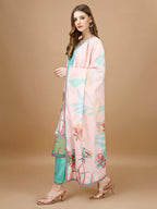 Embroidered & Floral Printed Kurta With Pant & Printed Dupatta Premium, Multicolor - Hiral Fashion - Distacart