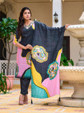 Embroidered & Floral Printed Kurta With Pant & Printed Dupatta, Lavender - Hiral Fashion - Distacart