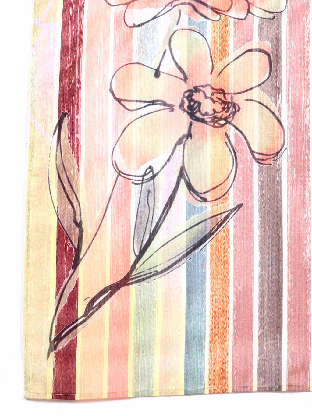 Embroidered & Striped Floral Printed Kurta With Pant & Dupatta, Multicolor - Hiral Fashion - Distacart