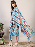 Embroidered & Floral Printed Kurta With Pant & Dupatta, Multicolor - Hiral Fashion - Distacart