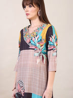Embroidered & Printed Kurta With Pant & Dupatta, Multicolor - Hiral Fashion - Distacart