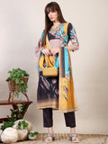 Embroidered & Printed Kurta With Pant & Dupatta, Multicolor - Hiral Fashion - Distacart