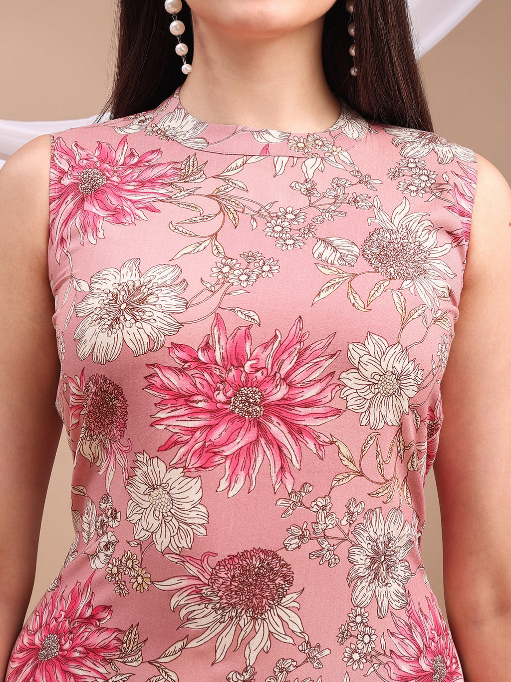 Floral Printed Kurta With Palazzo Pant, Pink - Hiral Fashion