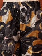 Floral Printed Kurta With Palazzo Pant, Black - Hiral Fashion