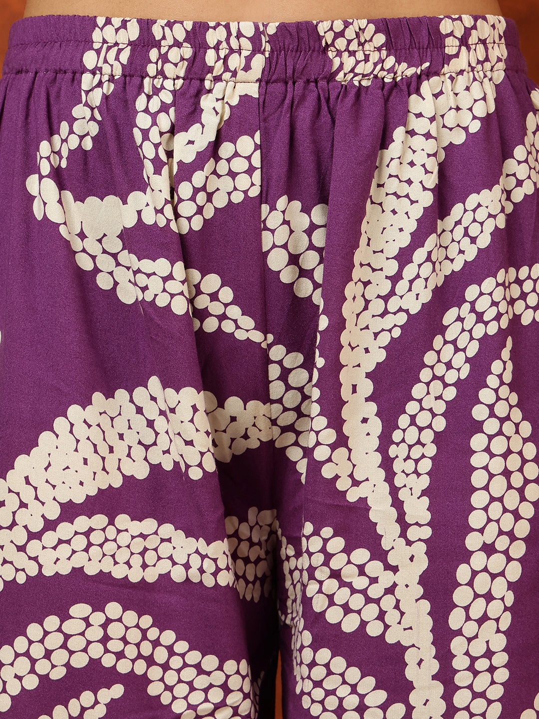 Botanical Printed Kurta With Palazzo Pant, Purple - Hiral Fashion
